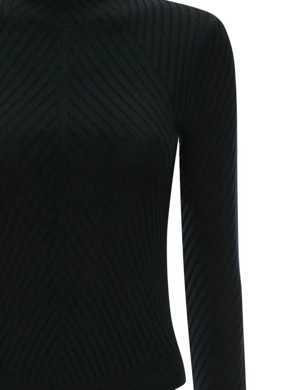 Victoria Beckham Georgia Ribbed-knit Sweater in Black, view 2