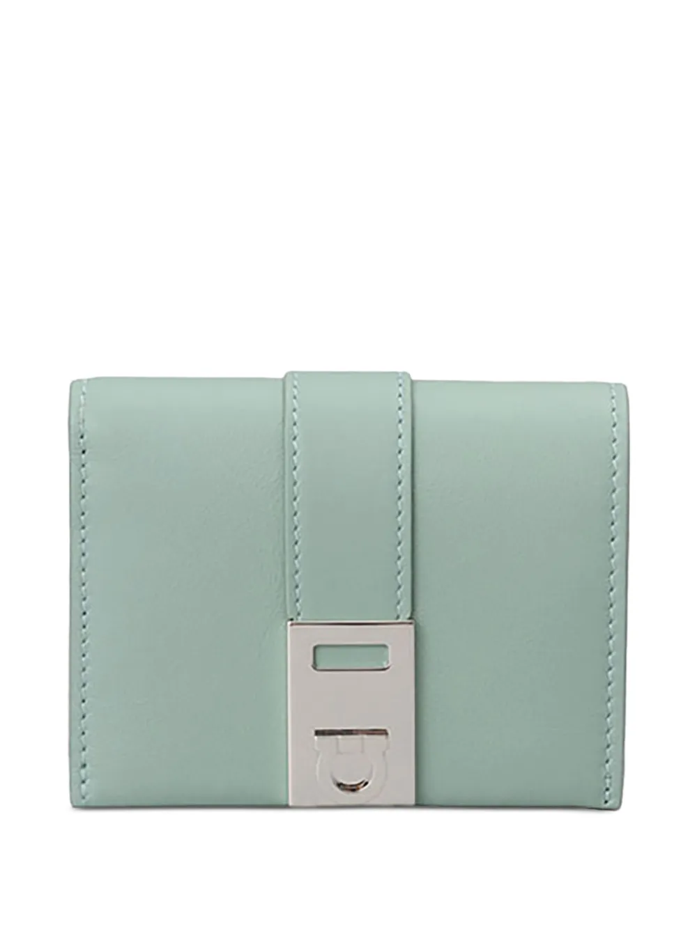 Ferragamo Gancini-plaque leather wallet - Verde