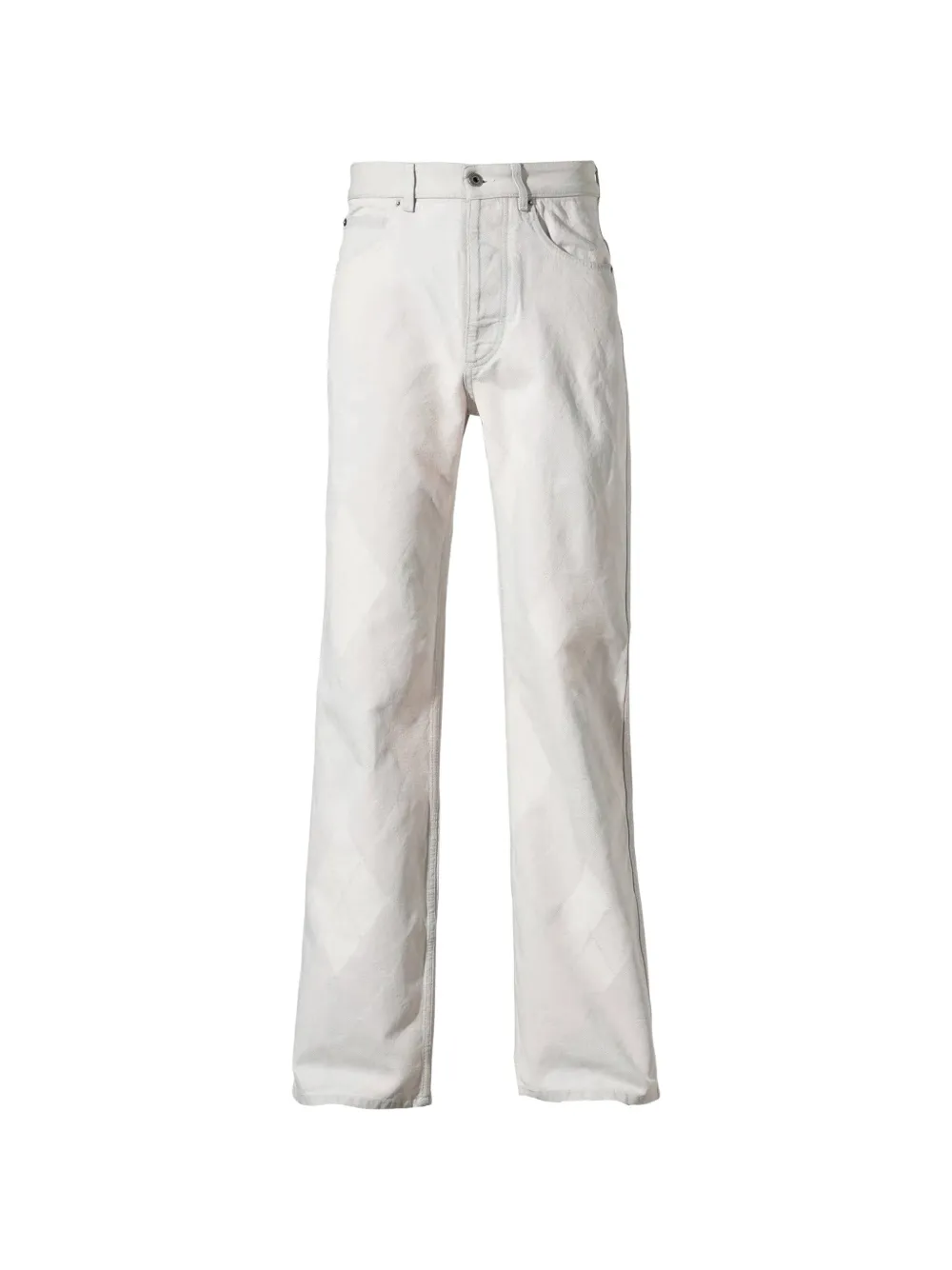 LOEWE argyle-pattern buckle-detail jeans - Weiß