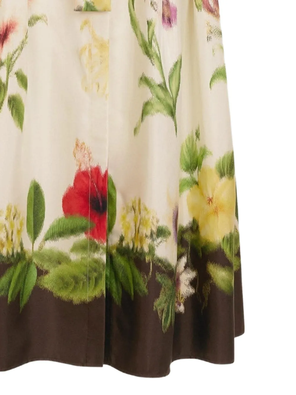 Oscar de la Renta Midi-jurk met bloemenprint Beige