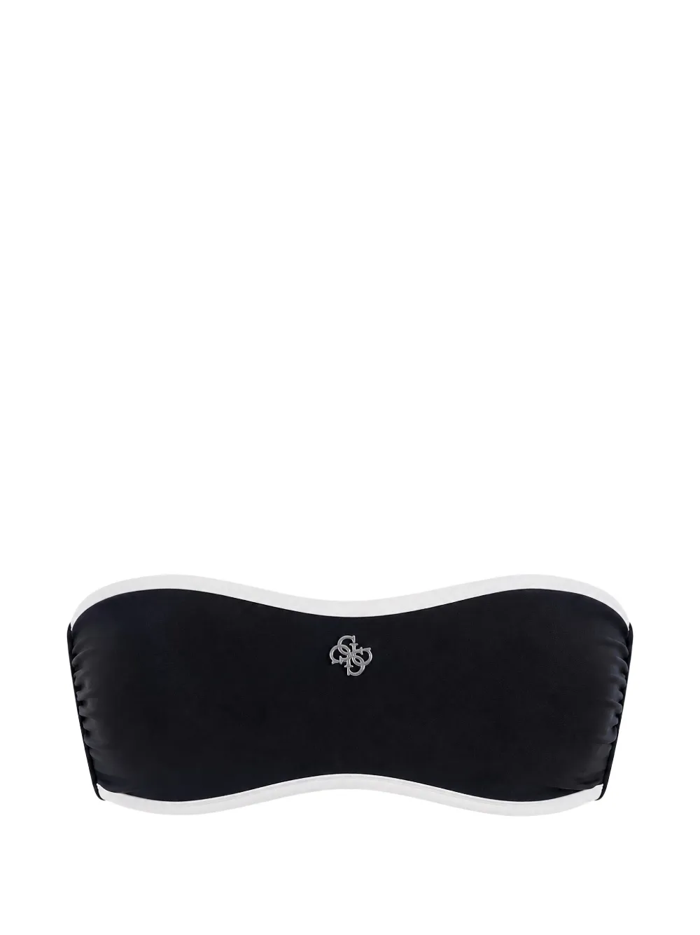 GUESS USA contrast-trim logo-plaque bikini top - Nero