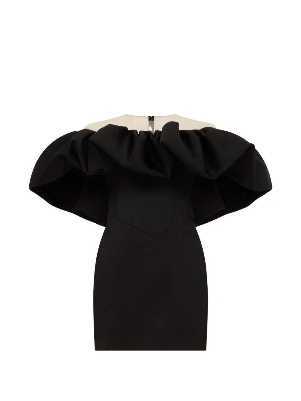 David Koma ruffled panelled mini dress - Nero