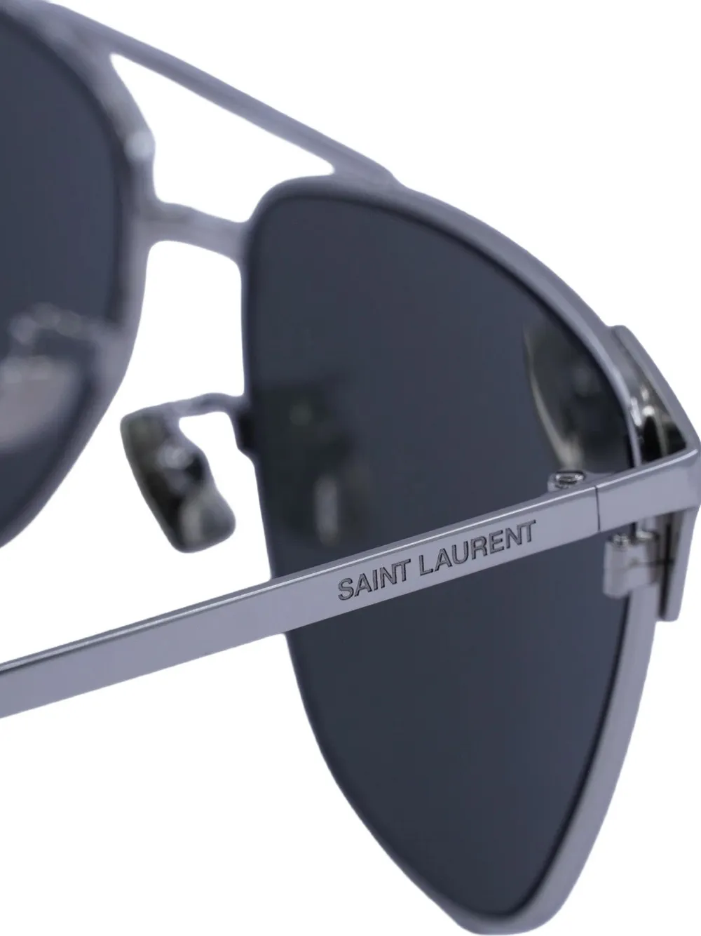 Saint Laurent Eyewear Zonnebril met rond montuur Blauw