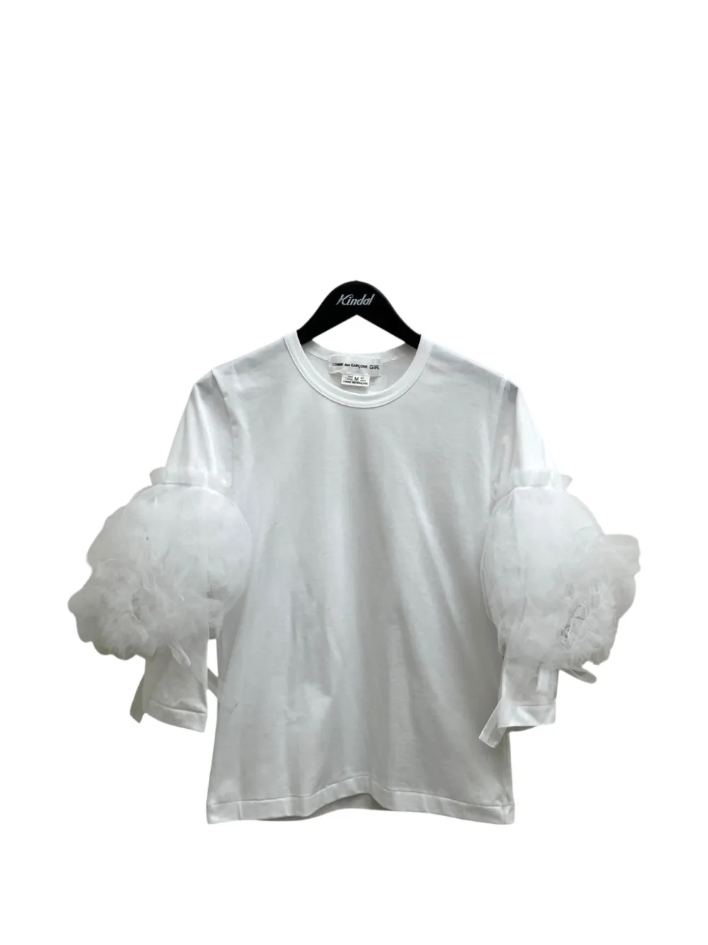 Comme Des Garçons Girl tulle-panelled T-shirt - Bianco