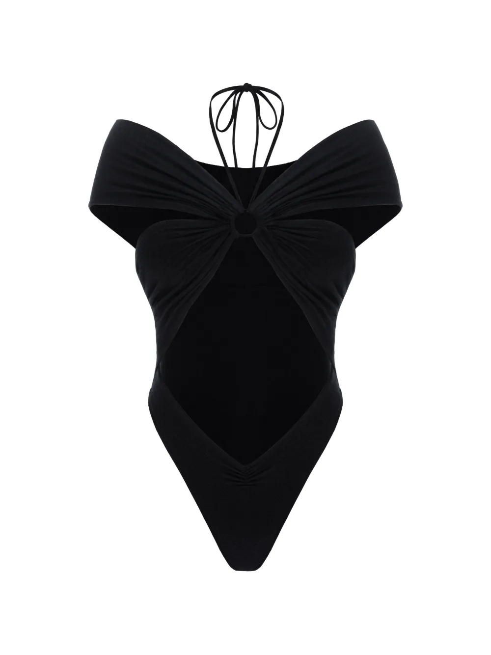 MANURÍ Eleni cut-out off-shoulder bodysuit - Schwarz