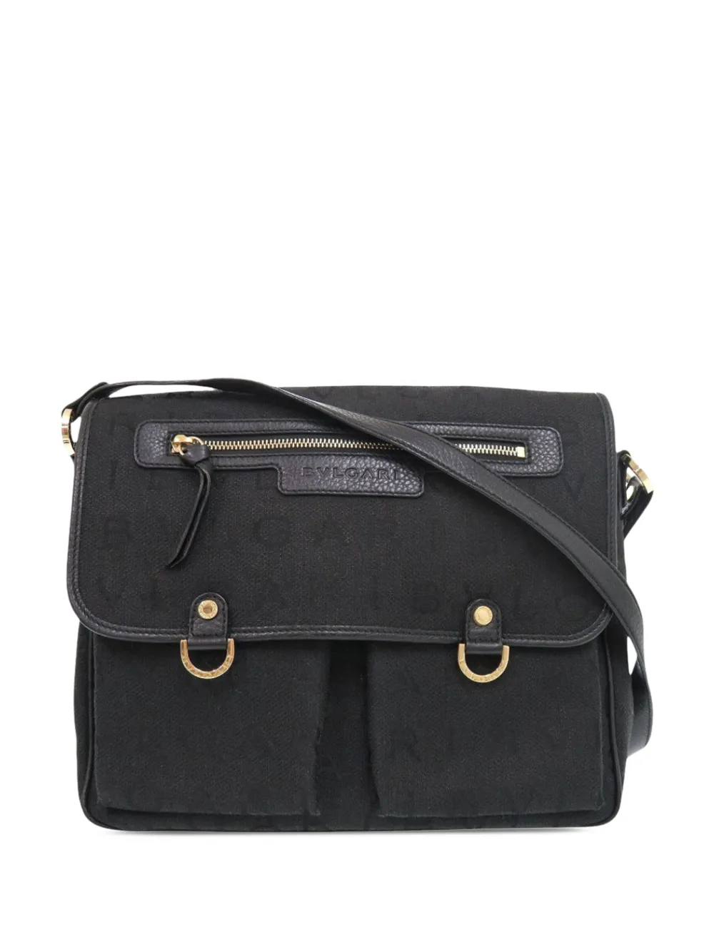 Bvlgari Pre-Owned 2000-2026 Logomania Canvas Messenger Bag crossbody bag - Black