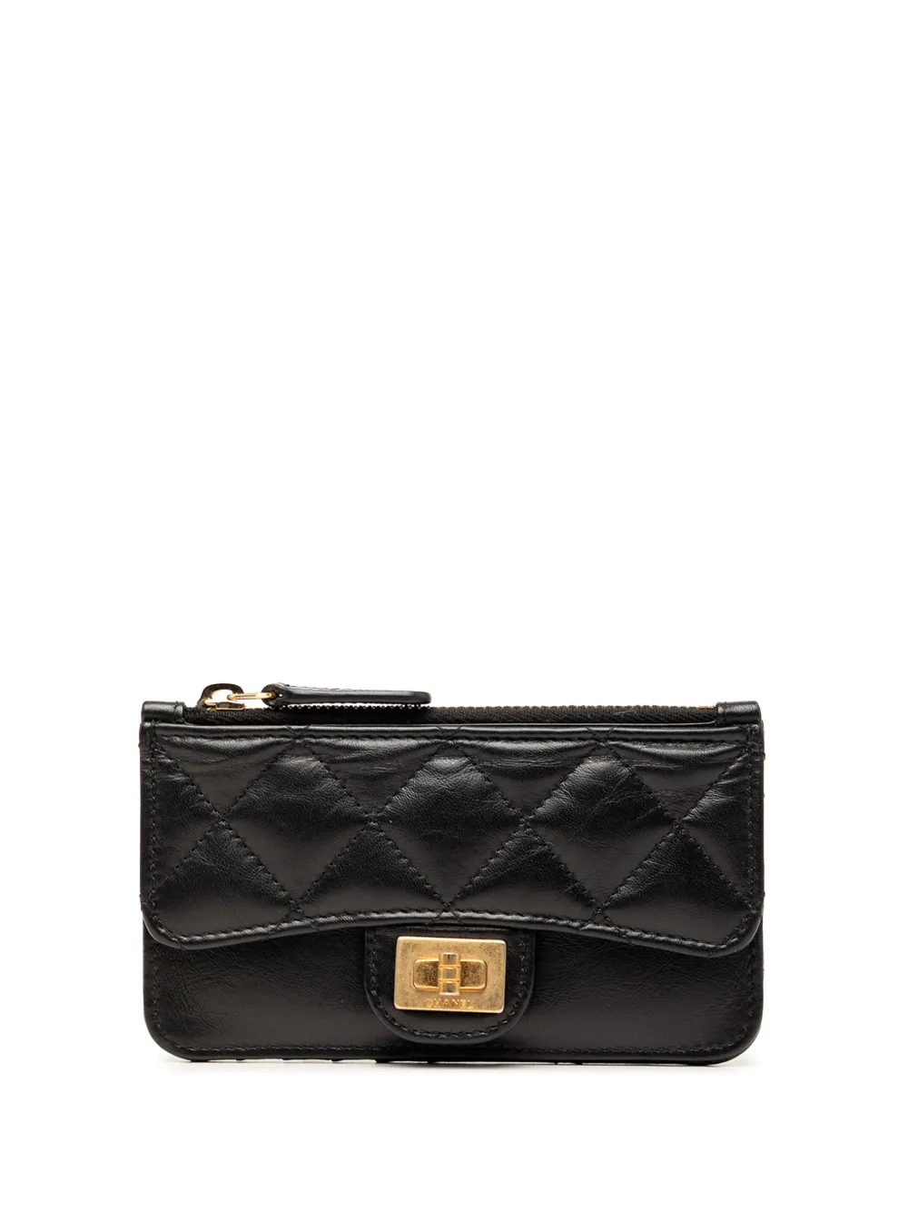 CHANEL Pre-Owned 2019 Quilted Aged Calfskin Reissue 2.55 Flap card holder - Nero