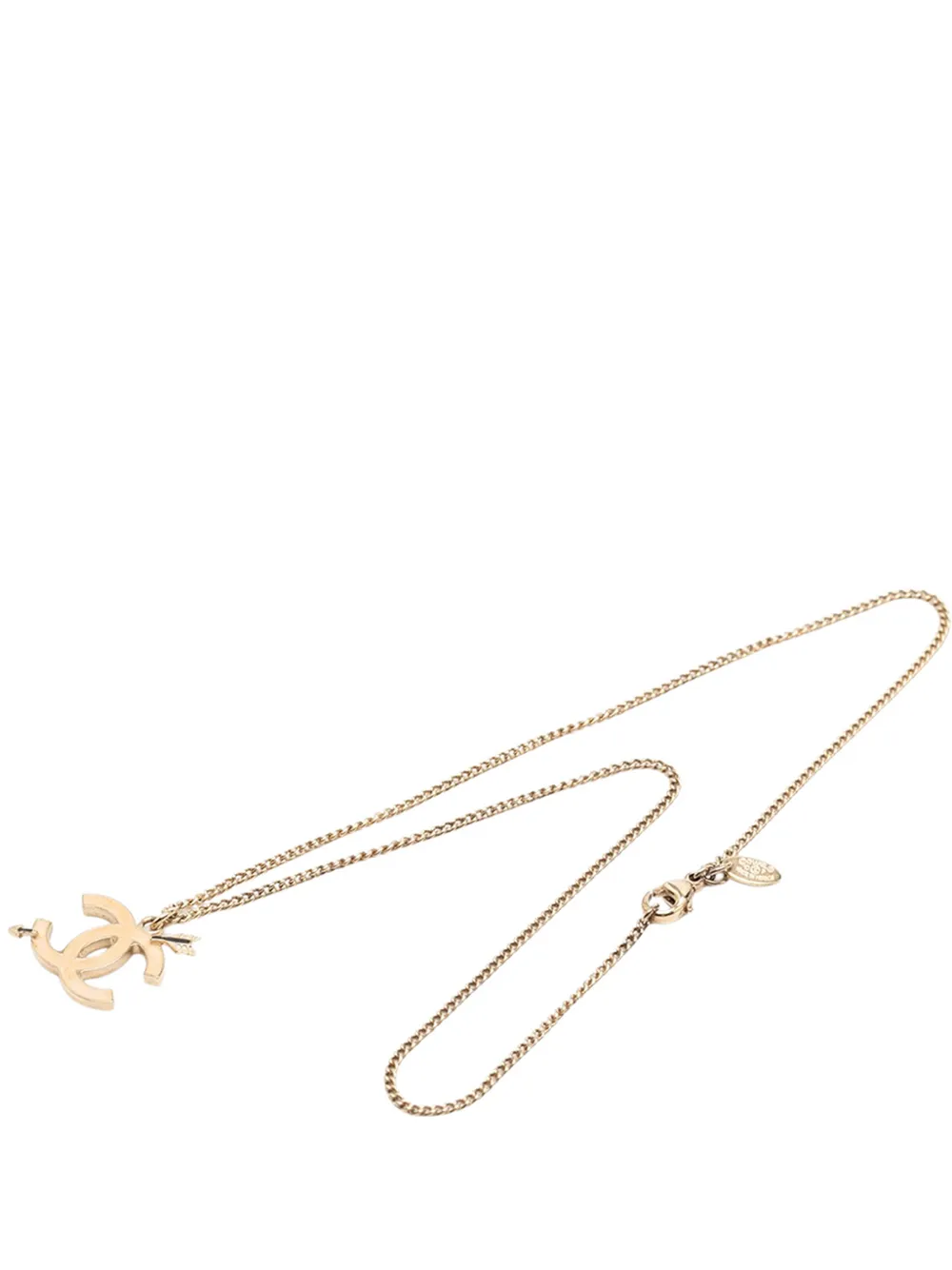 CHANEL Pre-Owned 2010 CC Gold Plated Enamel Arrow Pendant Necklace costume necklace