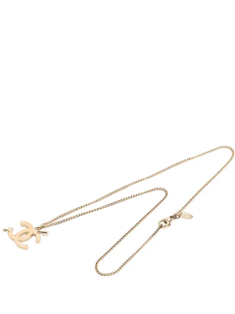 CHANEL Pre-Owned 2010 CC Gold Plated Enamel Arrow Pendant Necklace costume necklace