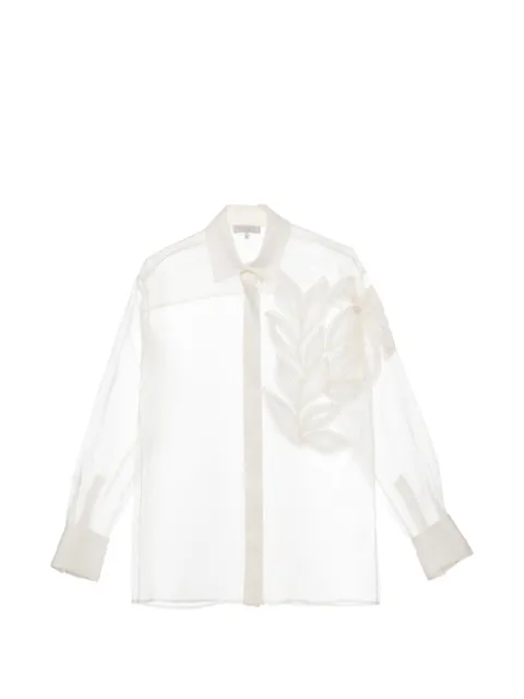 Antonelli leaf-applique sheer shirt
