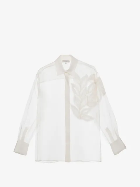 Antonelli leaf-applique sheer shirt