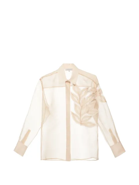 Antonelli leaf-appliqué sheer shirt