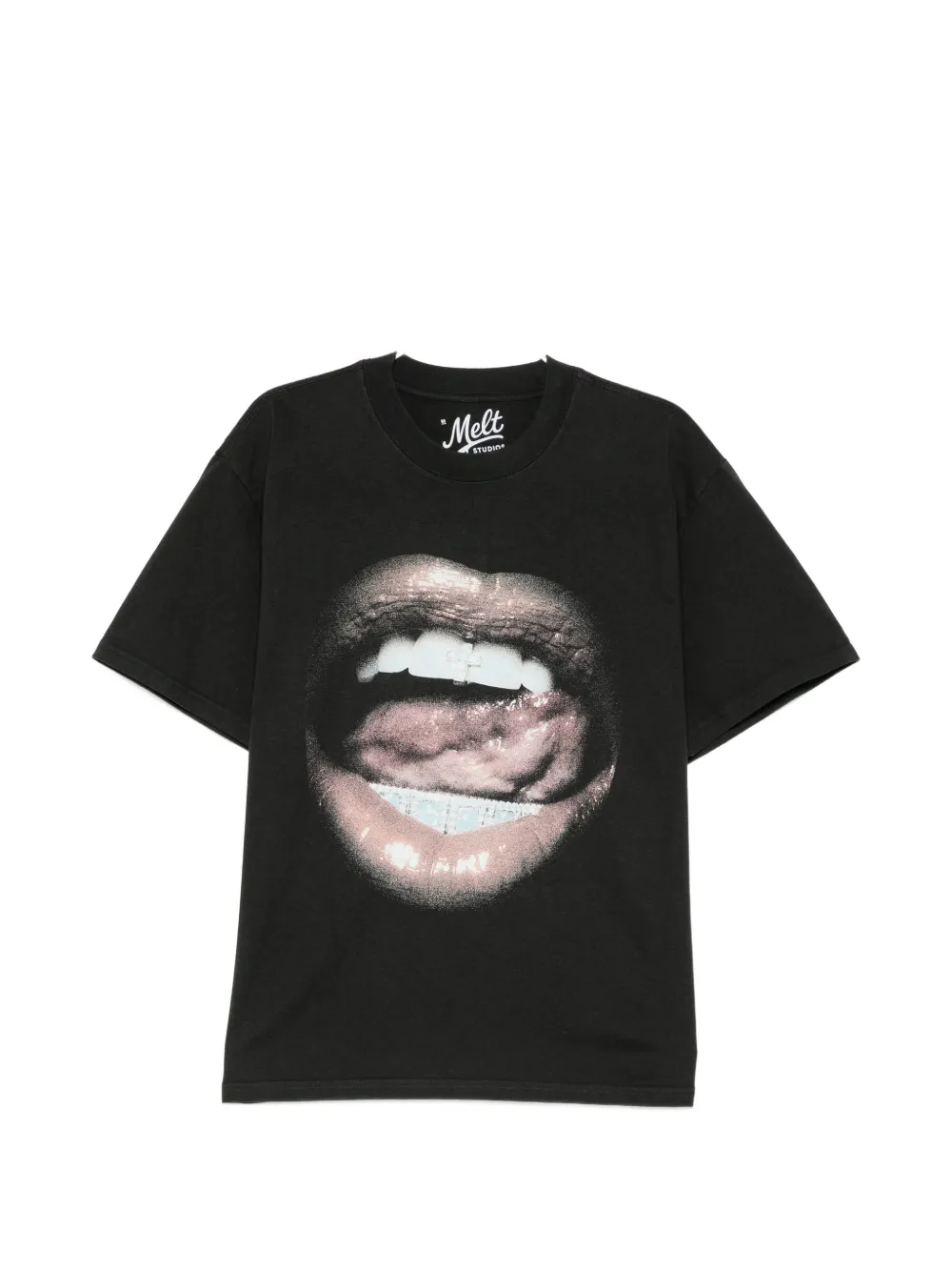Melt graphic-print T-shirt - Schwarz