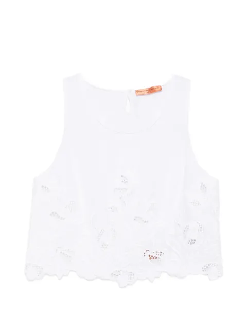 Ermanno Scervino floral-embroidered scalloped top