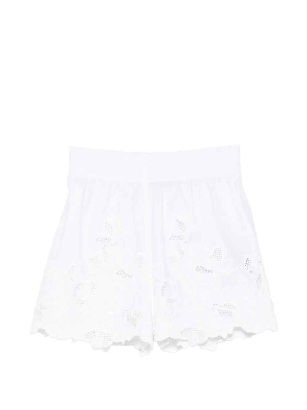 Ermanno Scervino broderie-anglaise scalloped-hem shorts - Bianco