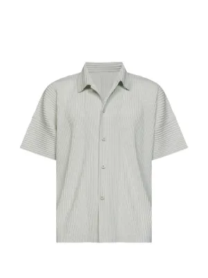 Homme Plissé Issey Miyake Striped band-collar Shirt | Blue