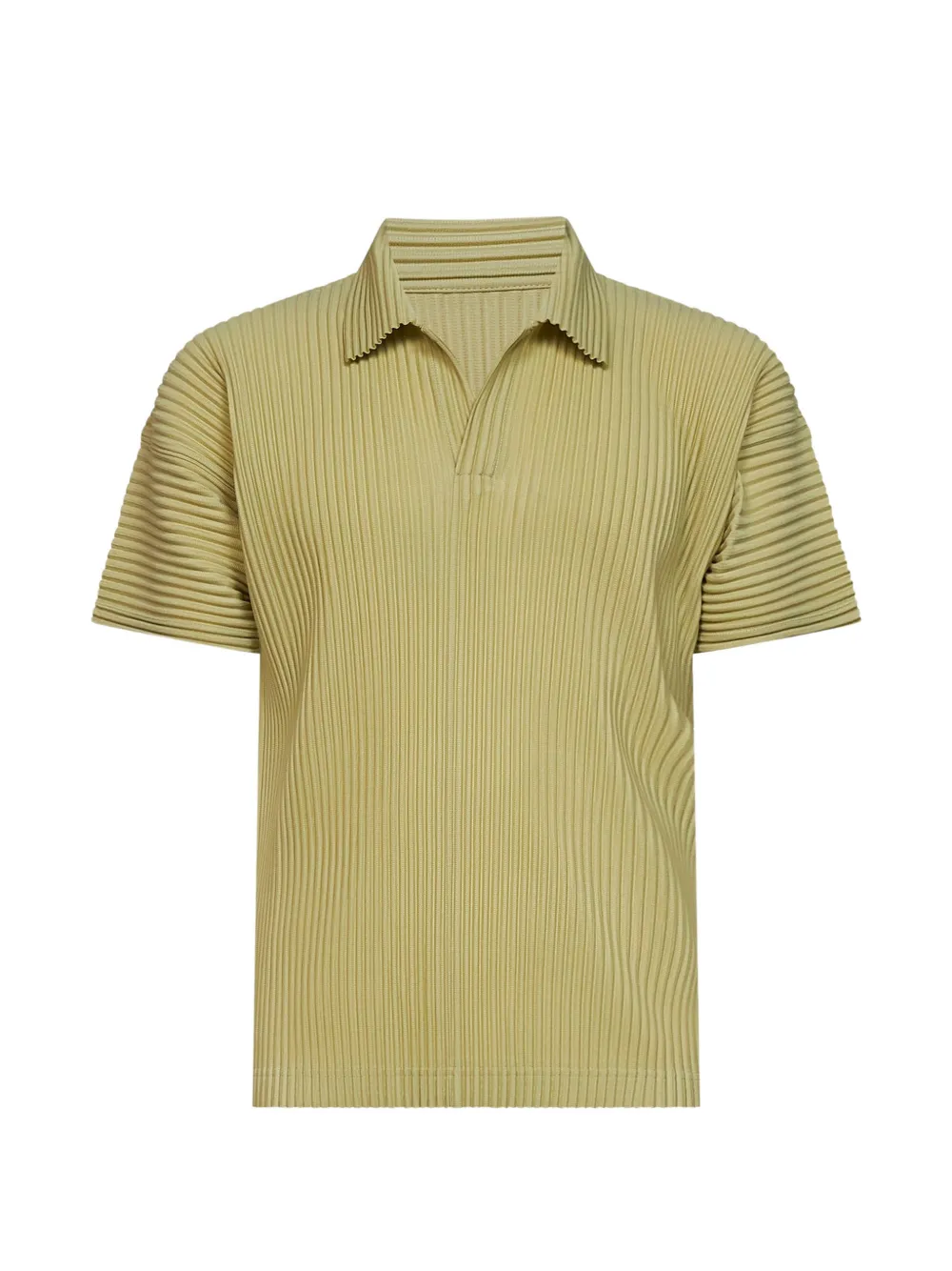 Homme Plissé Issey Miyake V-neck pleated T-shirt - Verde