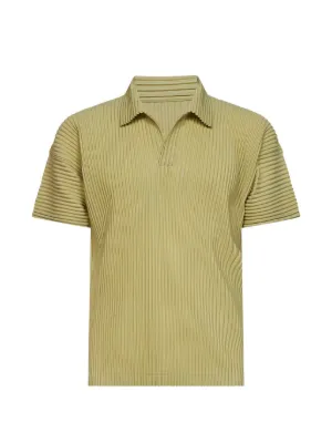 Issey Miyake プリーツポロカラーTシャツ | グリーン | FARFETCH JP