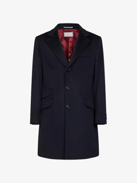 Brunello Cucinelli single-breasted notch-lapel coat