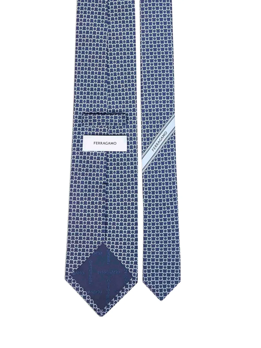 Ferragamo Zijden stropdas met print Blauw