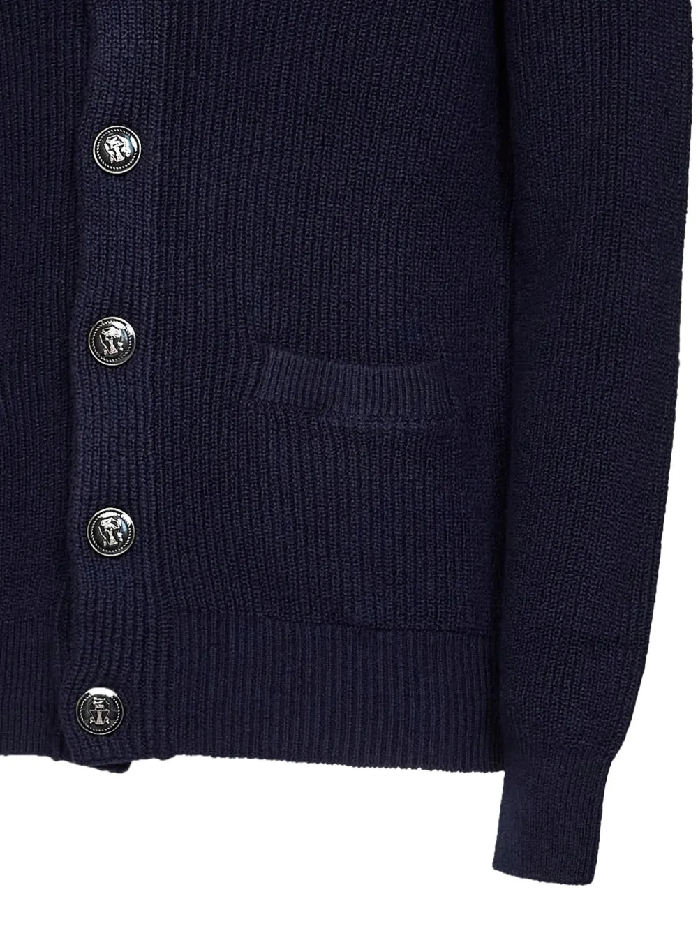 Brunello Cucinelli Solomeo vest met sjaalkraag Blauw