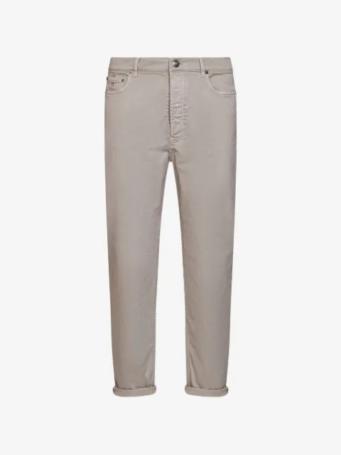 Brunello Cucinelli logo-embroidered garment-dyed jeans
