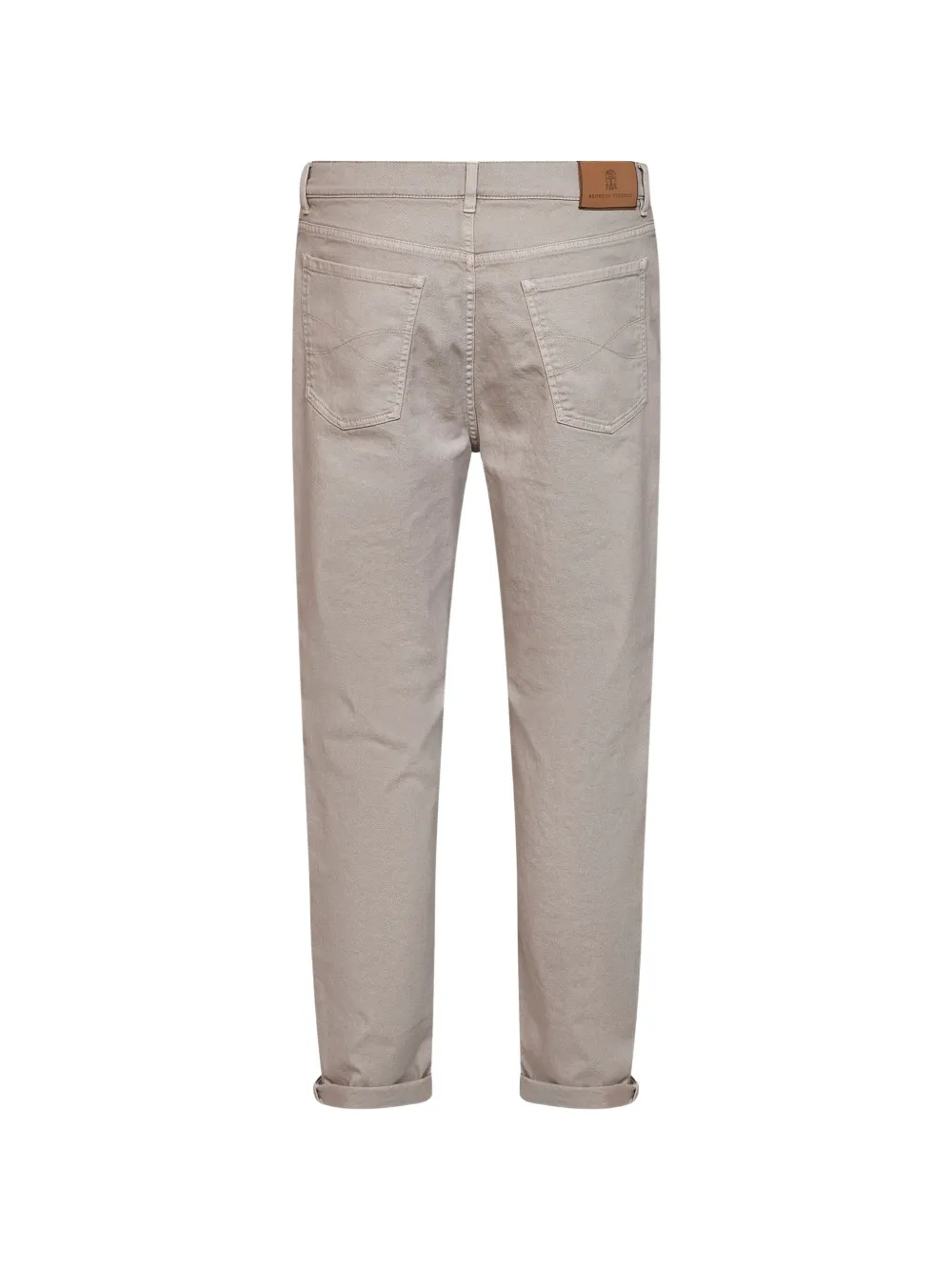 Brunello Cucinelli Jeans met geborduurd logo en geverfd effect Beige