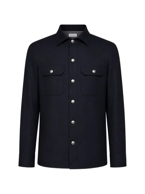 Brunello Cucinelli virgin-wool snap-button shirt
