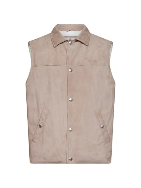 Brunello Cucinelli padded leather gilet