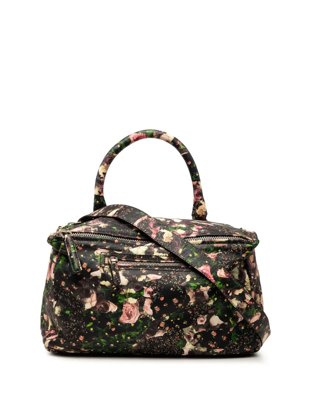 Givenchy Pre-Owned 2013 Medium Floral Printed Calfskin Pandora satchel - Nero