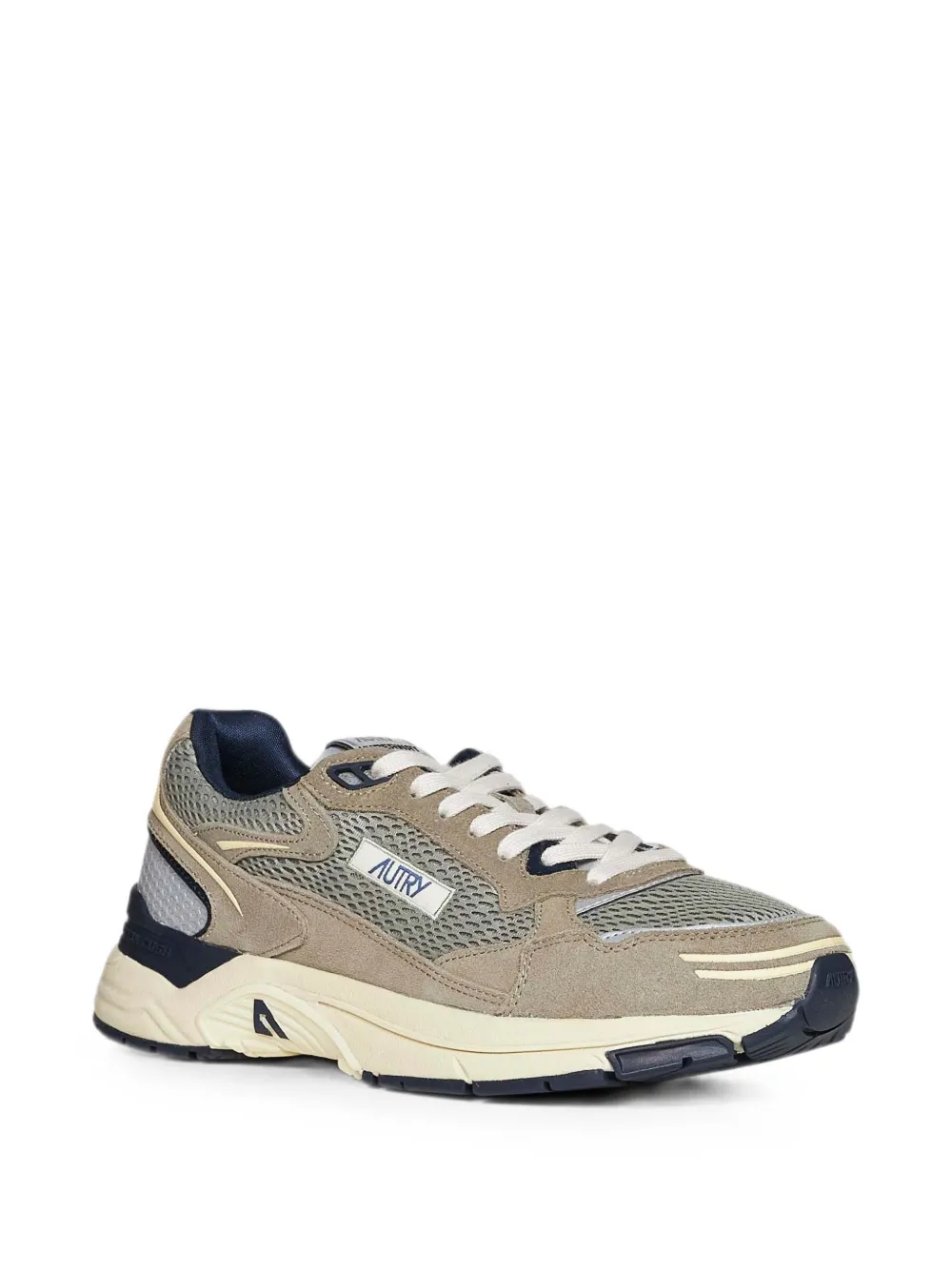 Autry Hyperway paneled mesh-suede sneakers Beige