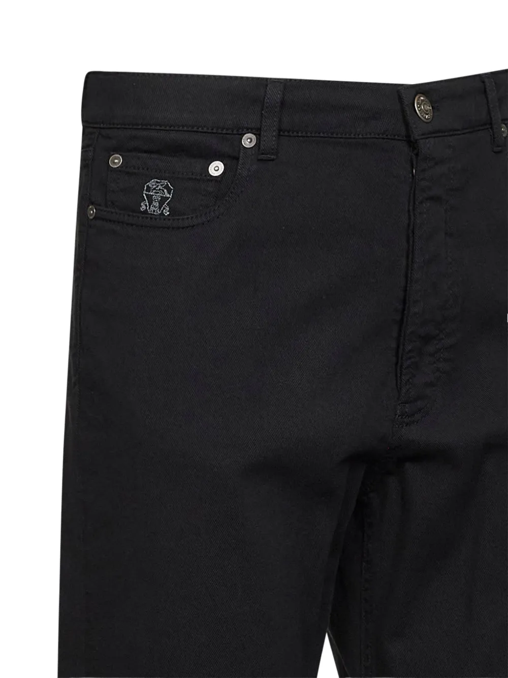 Brunello Cucinelli Solomeo jeans met wapenschild Zwart