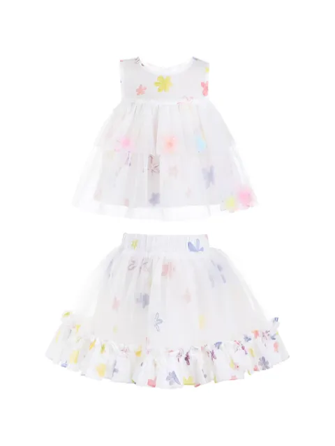Mimi Tutu floral-print ruffle dress set