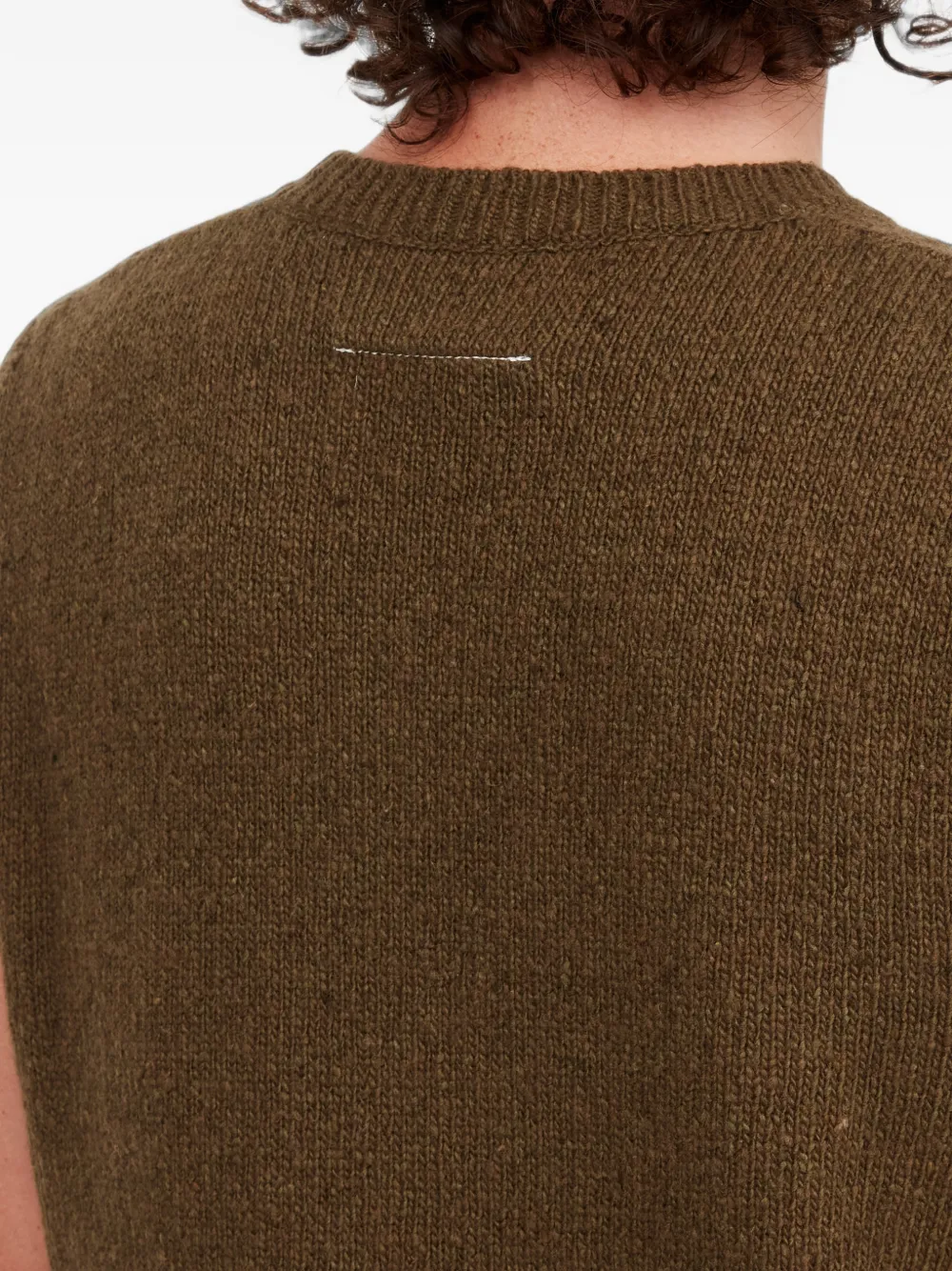 MM6 Maison Margiela Gerafelde trui met V-hals Groen