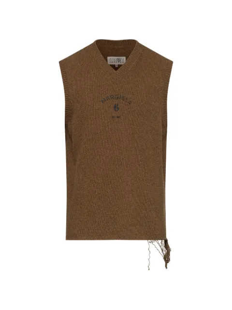 MM6 Maison Margiela suéter con efecto envejecido y cuello en V