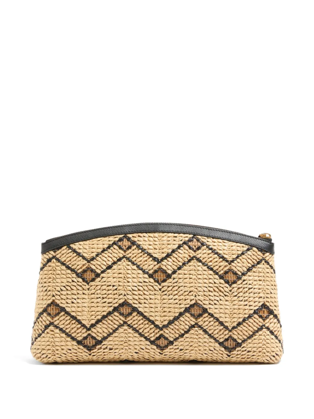 Valentino Garavani Raffia Clutch Bag With Geometric Pattern