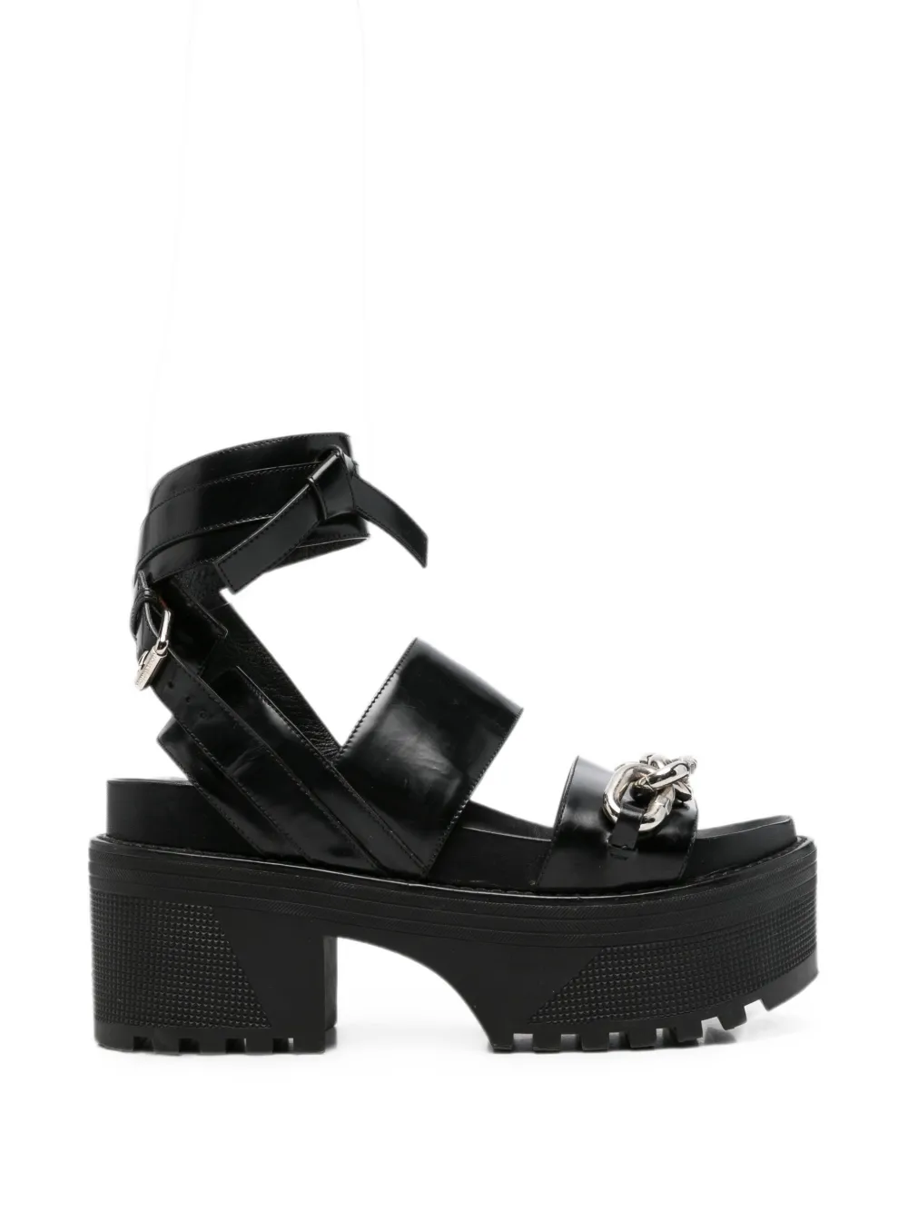Louis Vuitton Pre-Owned 2000s chain-link platform sandals - Schwarz