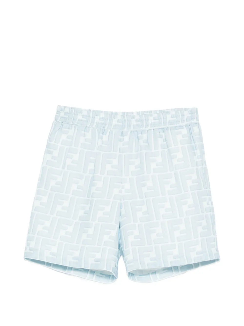 Fendi Kids FF logo-jacquard shorts - Blau
