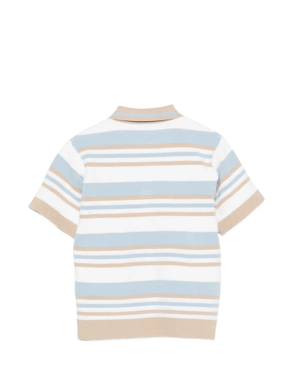 Fendi Kids Gestreept poloshirt met logo-intarsia Beige