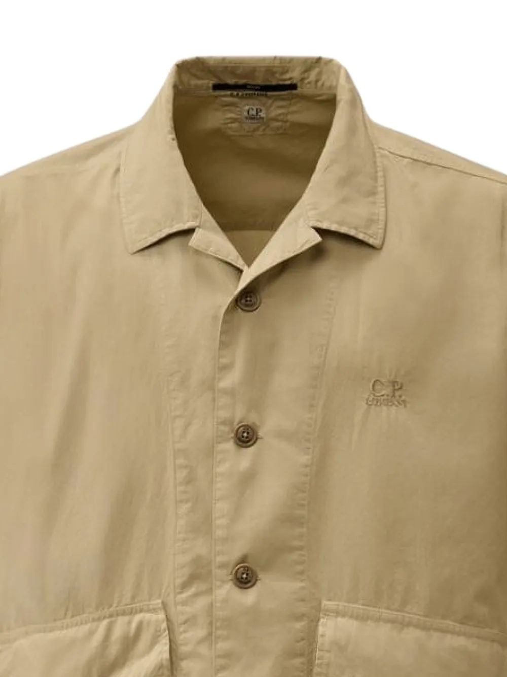 C.P. Company Overhemd met geborduurd logo Beige