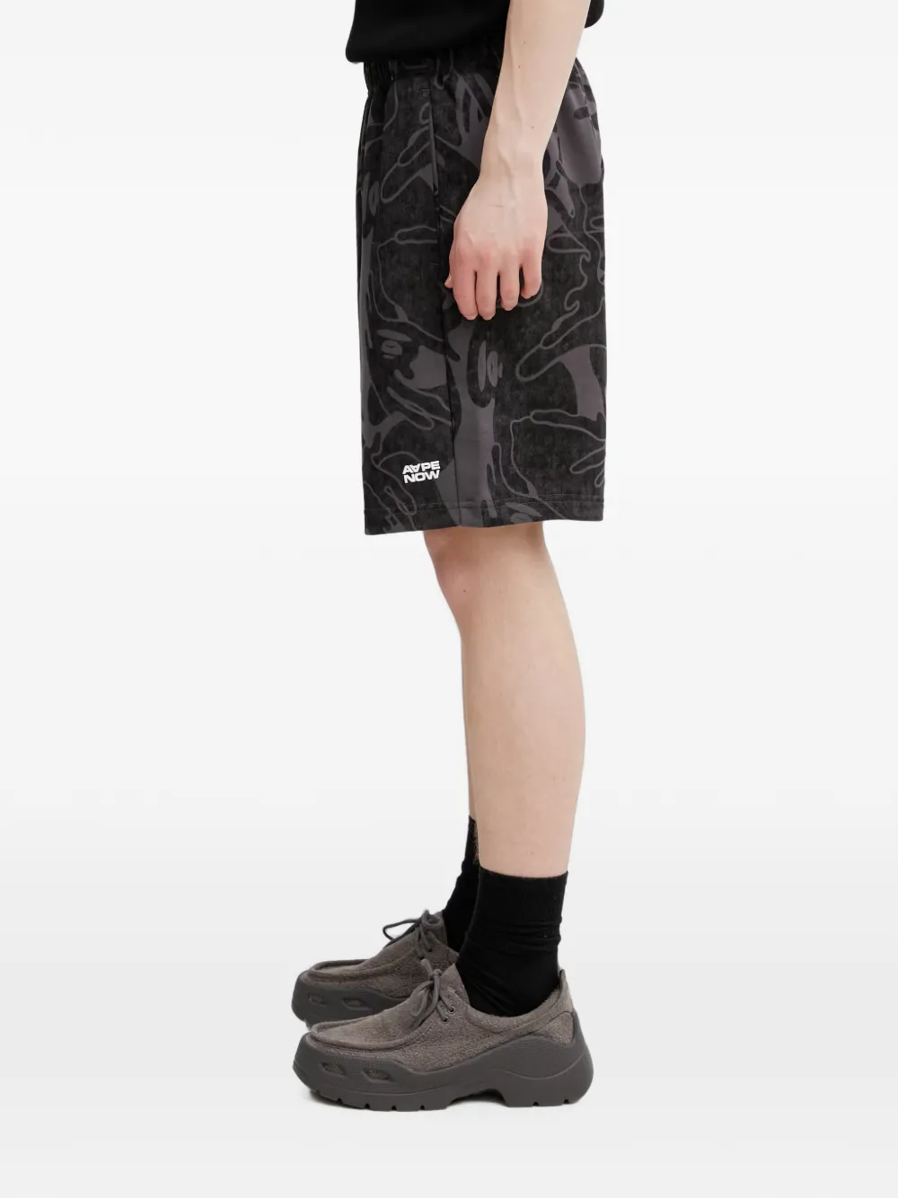 AAPE BY *A BATHING APE Shorts met logoprint Zwart