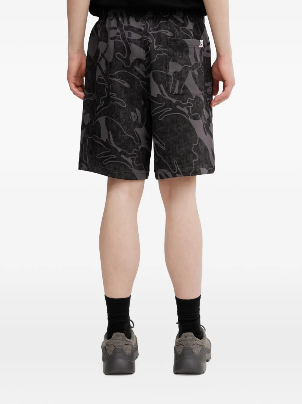 AAPE BY *A BATHING APE Shorts met logoprint Zwart