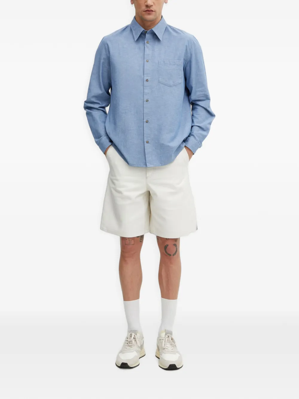  A.p.c. Camisa Con Logo Bordado - Azul 