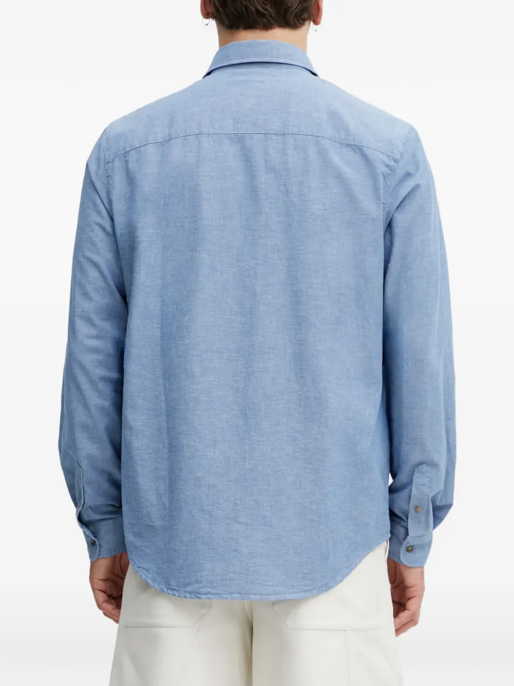A.P.C. Overhemd met geborduurd logo Blauw