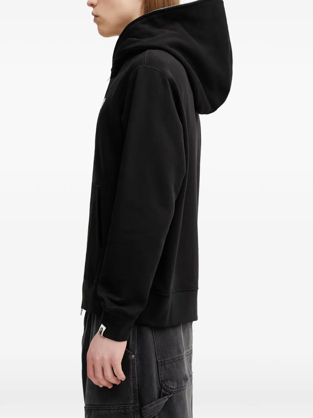 A BATHING APE Hoodie met logopatch Zwart