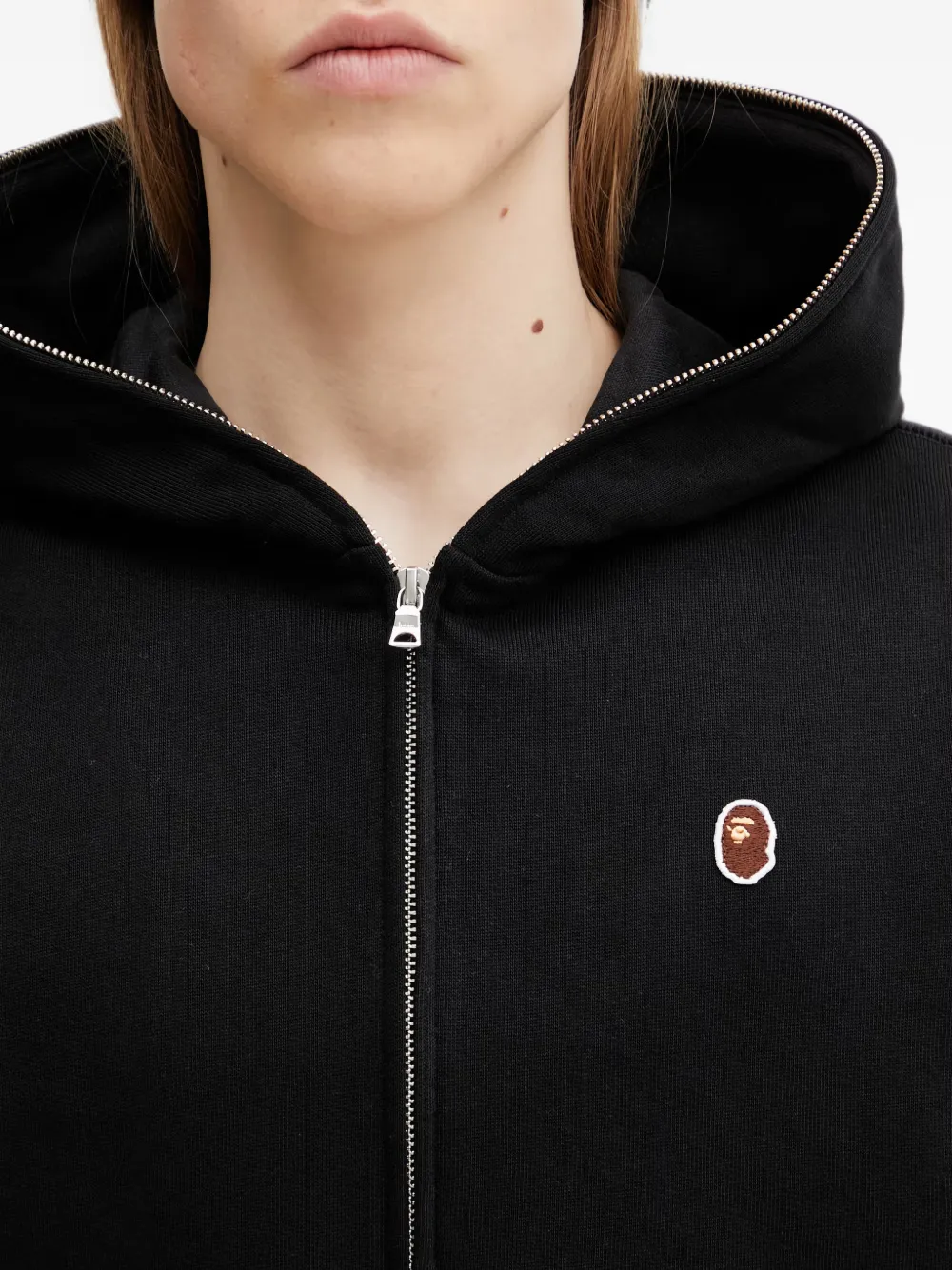 A BATHING APE Hoodie met logopatch Zwart