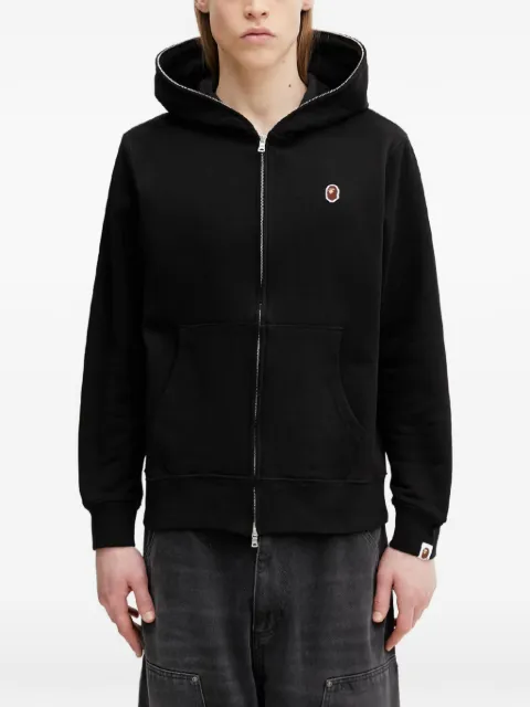 A BATHING APE® logo-patch zip-up hoodie