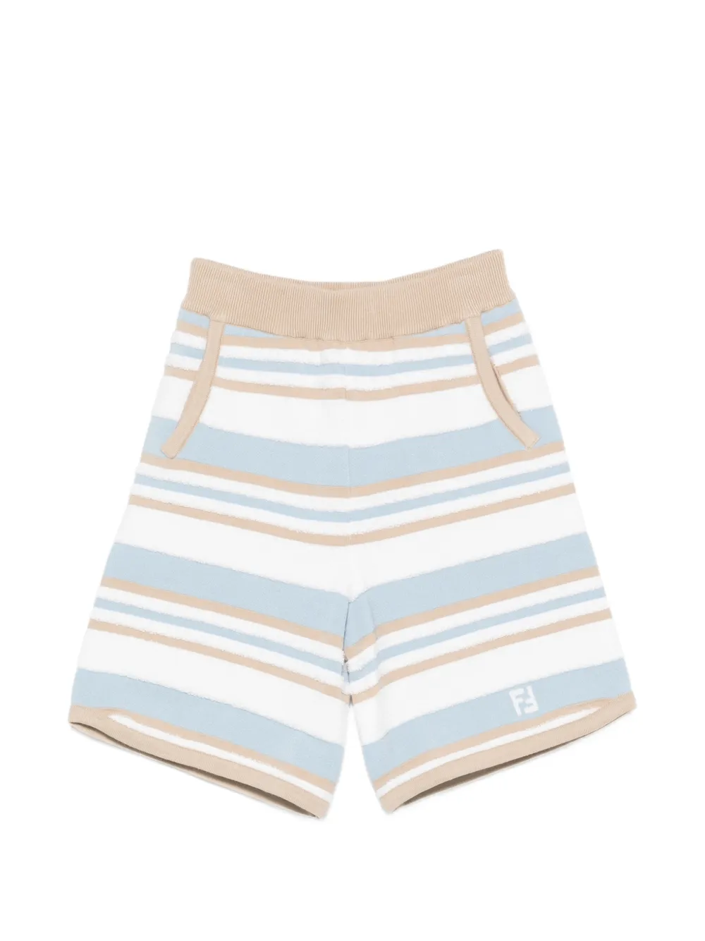 Fendi Kids striped-pattern shorts - Weiß