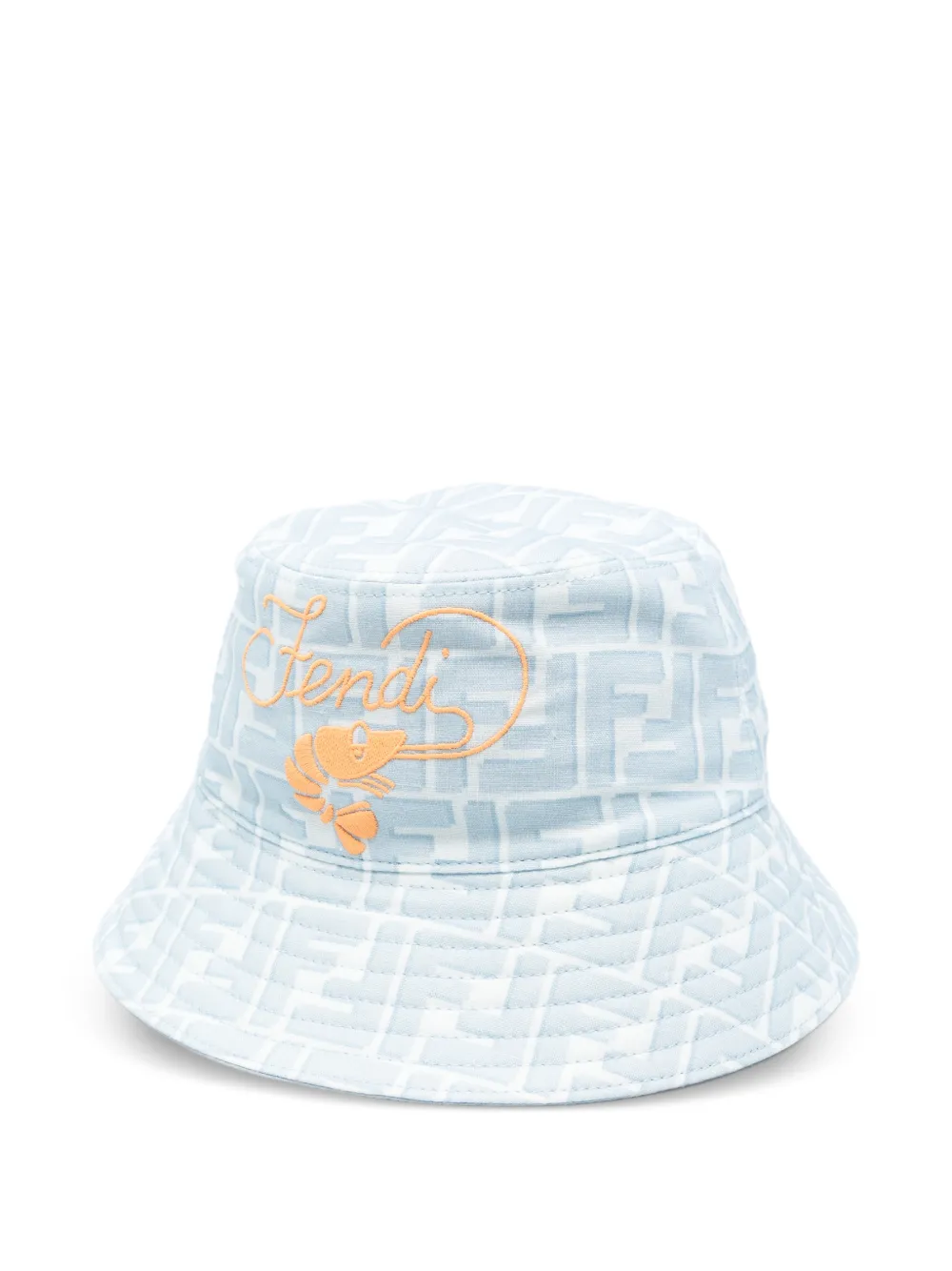 Fendi Kids FF logo-print bucket hat - Blau