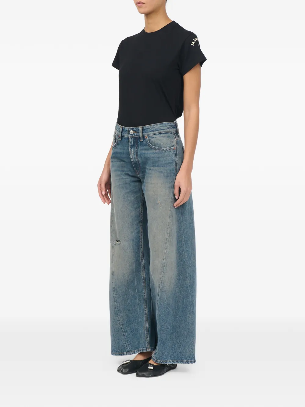 MM6 Maison Margiela Jeans met wijde pijpen Blauw